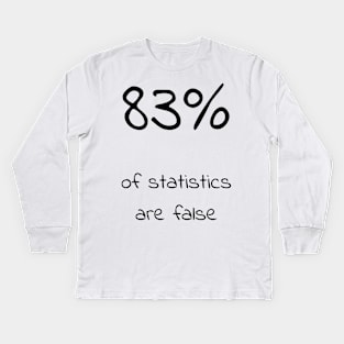 83% of statistics are false - Purple Kids Long Sleeve T-Shirt